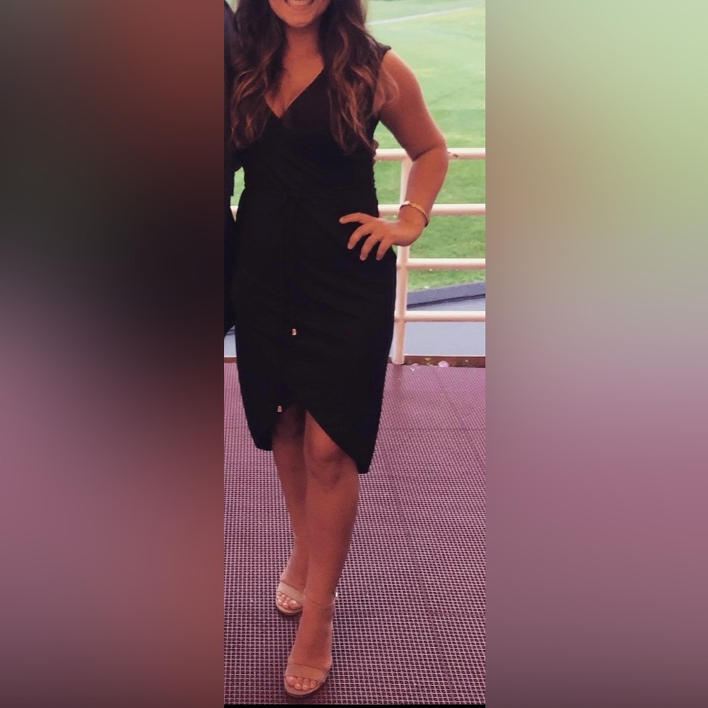 Navy blue wrap dress